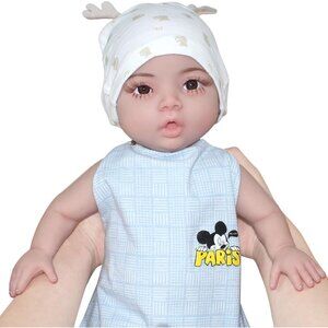 18.5 inch Full Silicone Wheaten Baby Dolls Newborn Baby Girl Doll Newborn Doll